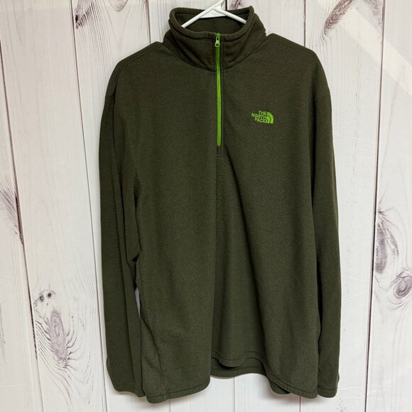 The North Face Men’s XL 1/4-Zip Fleece Pullover Olive/Green Zip - Picture 1 of 8